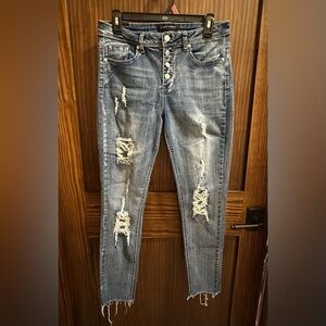 Almost Famous Light Blue Distressed Skinny Jeans